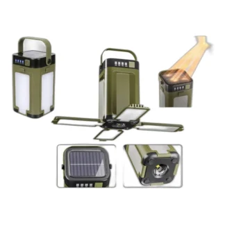 LAMPA KEMPINGOWA TURYSTYCZNA SOLARNA LED MOCNA USB-C WODOODPORNA SKŁADANA — zdjęcie 1